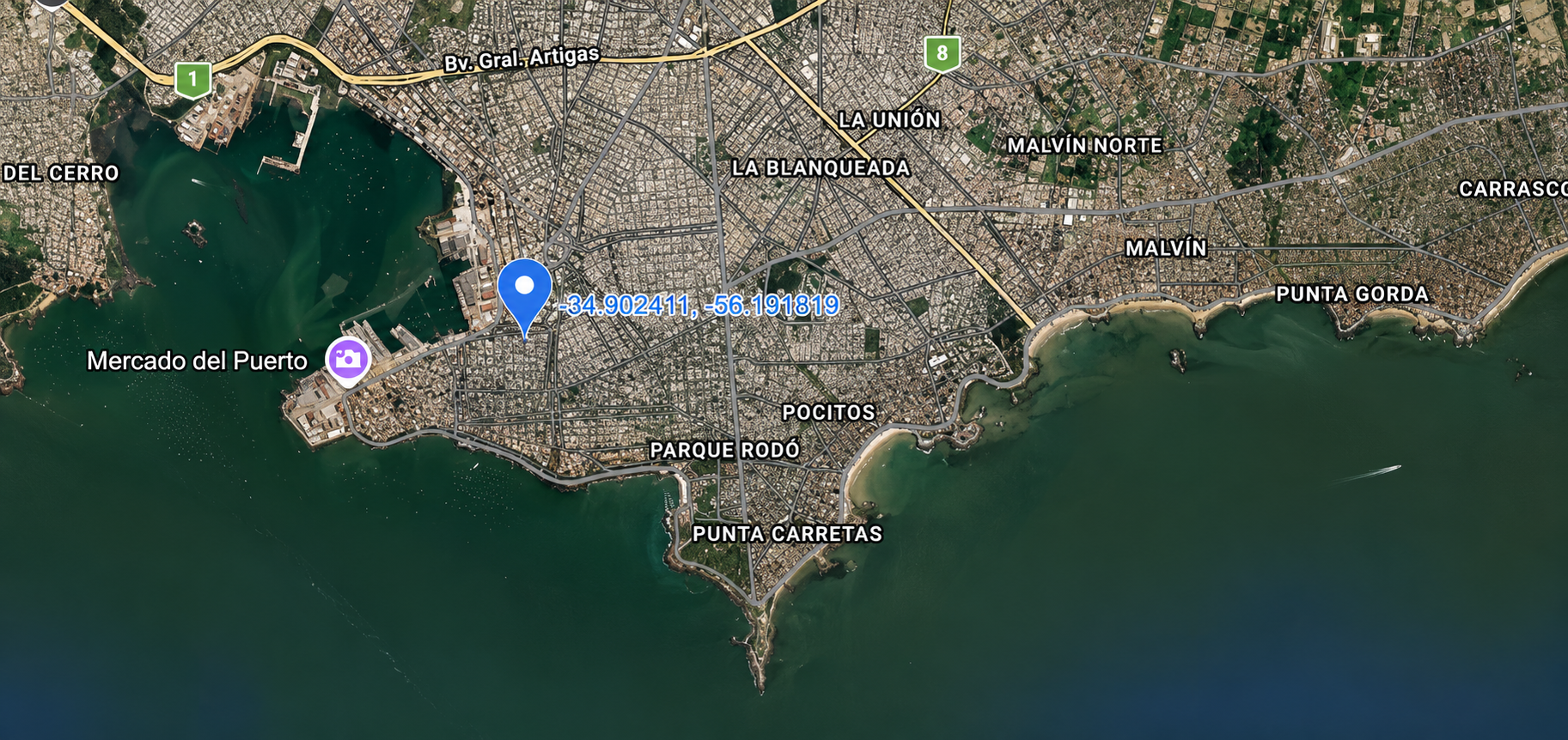 Mapa de Montevideo con la ubicación de CDC